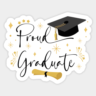 Proud Graduate | Quote With Black Text Family Graduation Sticker